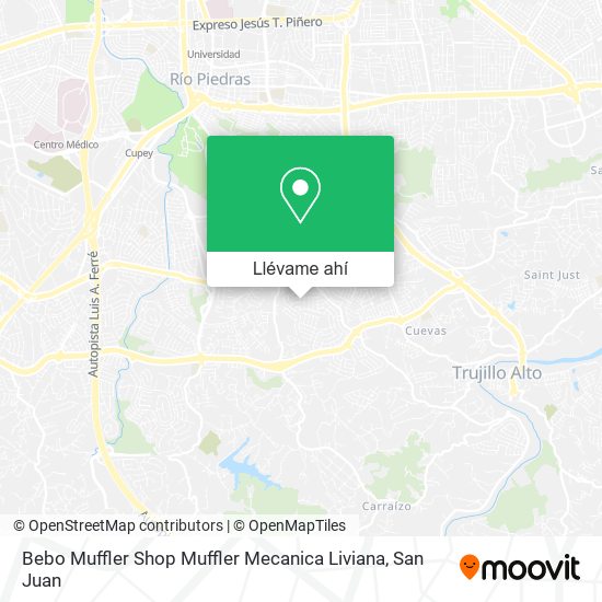Mapa de Bebo Muffler Shop Muffler Mecanica Liviana