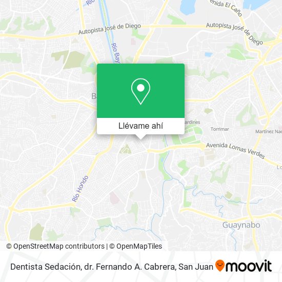Mapa de Dentista Sedación, dr. Fernando A. Cabrera