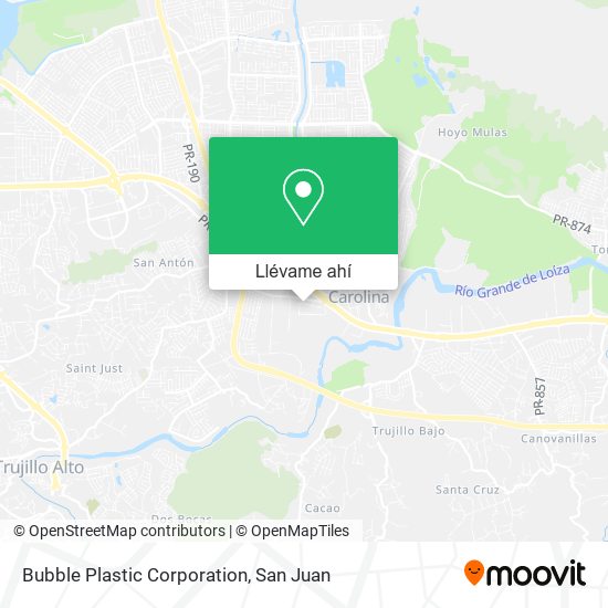 Mapa de Bubble Plastic Corporation