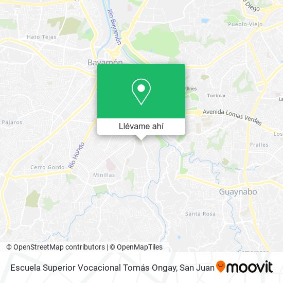Mapa de Escuela Superior Vocacional Tomás Ongay