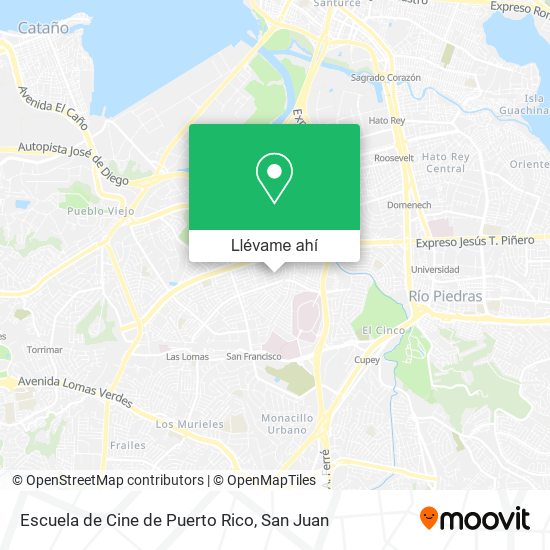 Mapa de Escuela de Cine de Puerto Rico