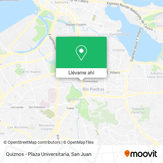 Mapa de Quiznos - Plaza Universitaria