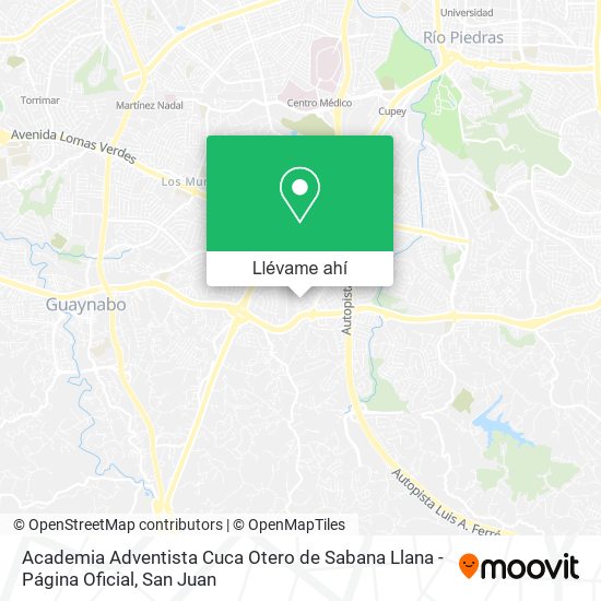 Mapa de Academia Adventista Cuca Otero de Sabana Llana -Página Oficial