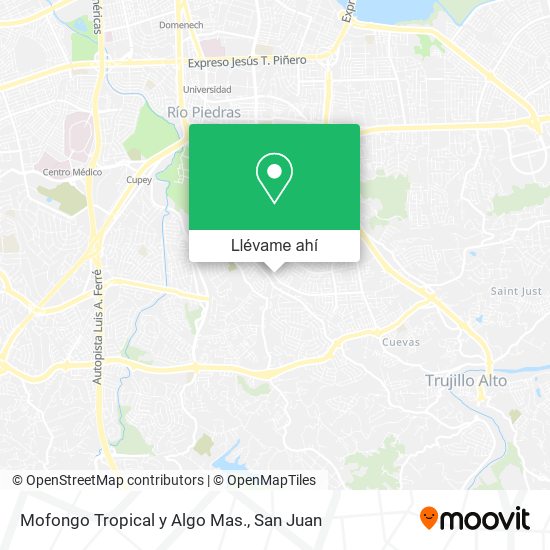 Mapa de Mofongo Tropical y Algo Mas.