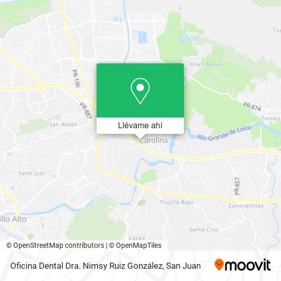 Mapa de Oficina Dental Dra. Nimsy Ruiz González
