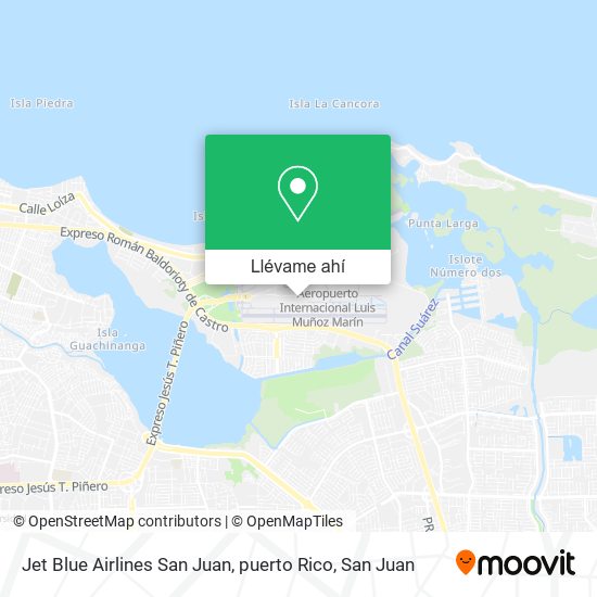 Mapa de Jet Blue Airlines San Juan, puerto Rico