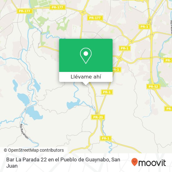 Mapa de Bar La Parada 22 en el Pueblo de Guaynabo