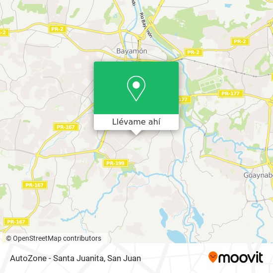 Mapa de AutoZone - Santa Juanita