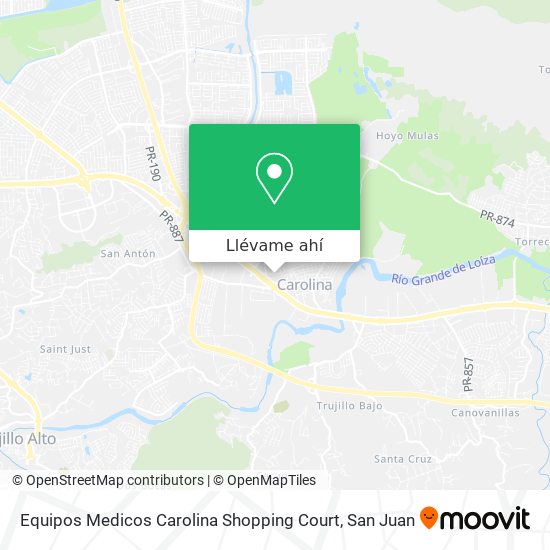 Mapa de Equipos Medicos Carolina Shopping Court