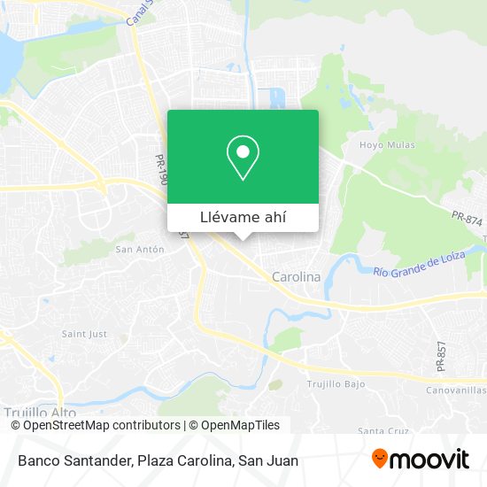 Mapa de Banco Santander, Plaza Carolina