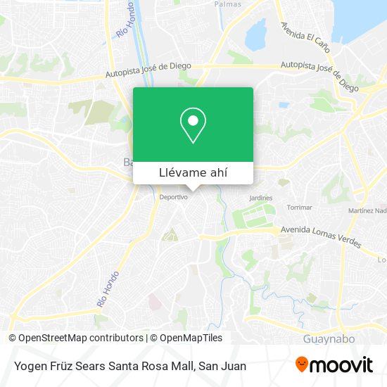 Mapa de Yogen Früz Sears Santa Rosa Mall