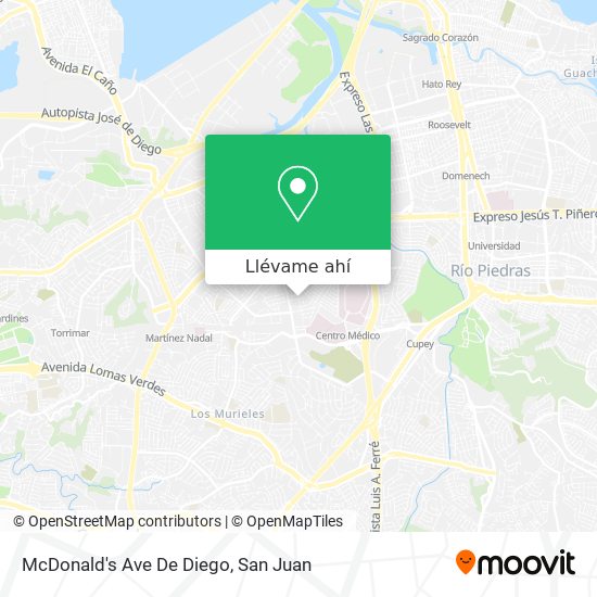 Mapa de McDonald's Ave De Diego