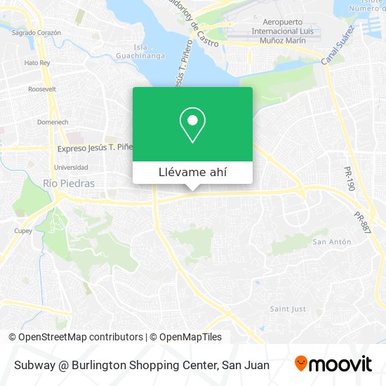 Mapa de Subway @ Burlington Shopping Center