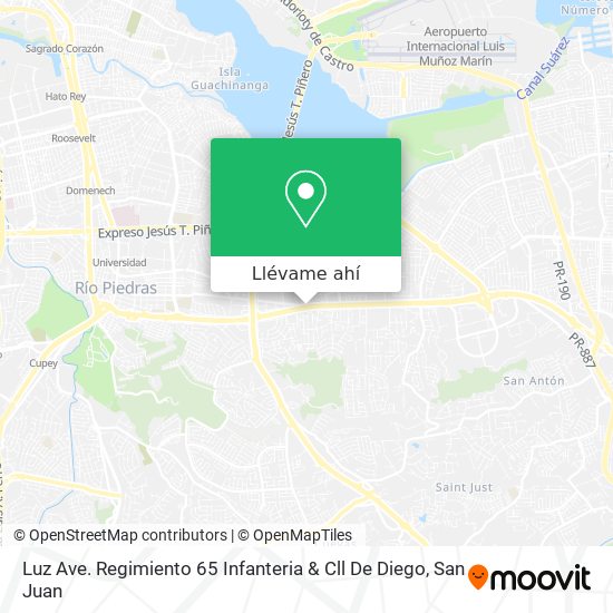 Mapa de Luz Ave. Regimiento 65 Infanteria & Cll De Diego