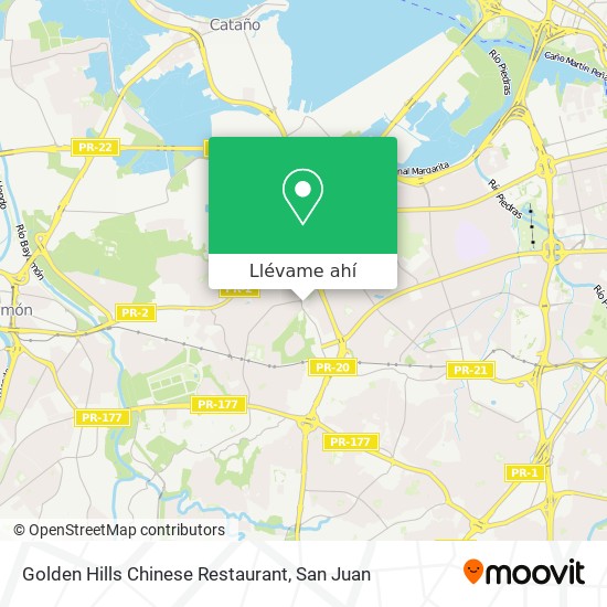 Mapa de Golden Hills Chinese Restaurant
