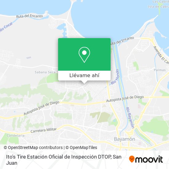 Mapa de Ito's Tire Estación Oficial de Inspección DTOP