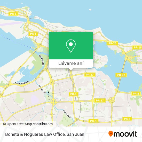 Mapa de Boneta & Nogueras Law Office