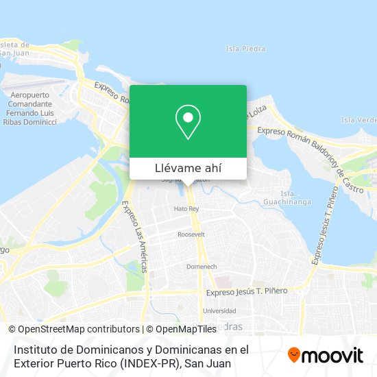 Mapa de Instituto de Dominicanos y Dominicanas en el Exterior Puerto Rico  (INDEX-PR)