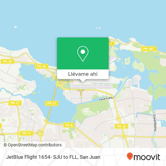 Mapa de JetBlue Flight 1654- SJU to FLL