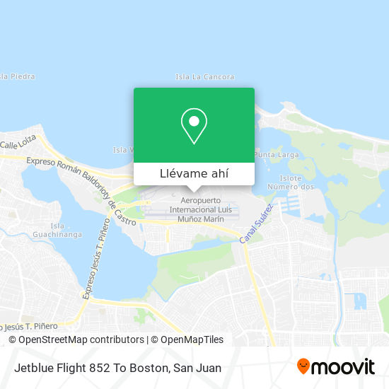 Mapa de Jetblue Flight 852 To Boston