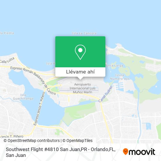Mapa de Southwest Flight #4810 San Juan,PR - Orlando,FL