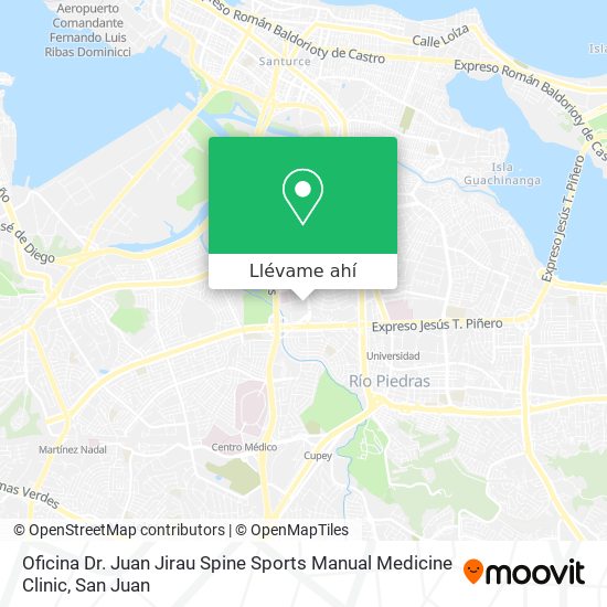 Mapa de Oficina Dr. Juan Jirau Spine Sports Manual Medicine Clinic
