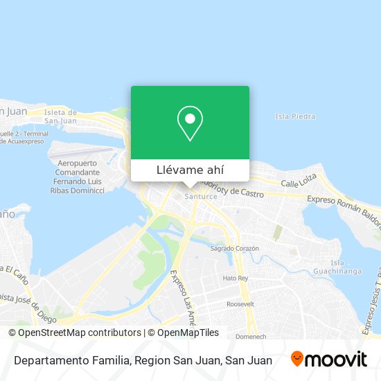 Mapa de Departamento Familia, Region San Juan
