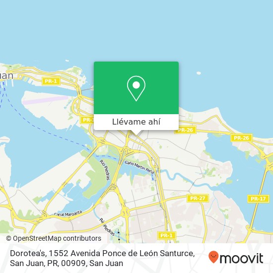 Mapa de Dorotea's, 1552 Avenida Ponce de León Santurce, San Juan, PR, 00909