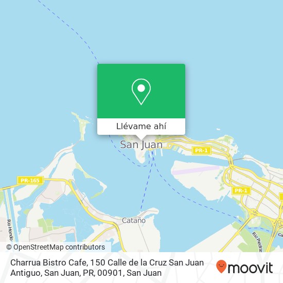 Mapa de Charrua Bistro Cafe, 150 Calle de la Cruz San Juan Antiguo, San Juan, PR, 00901