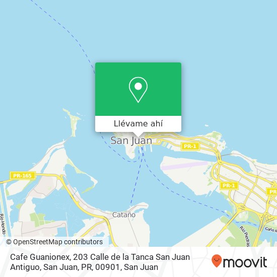 Mapa de Cafe Guanionex, 203 Calle de la Tanca San Juan Antiguo, San Juan, PR, 00901