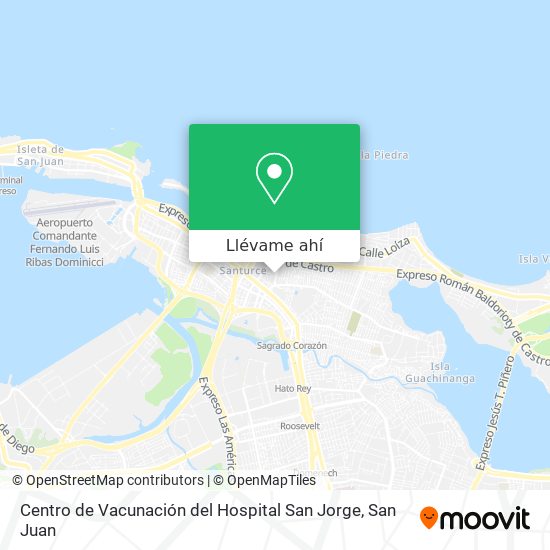 Mapa de Centro de Vacunación del Hospital San Jorge