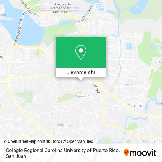 Mapa de Colegio Regional Carolina University of Puerto Rico