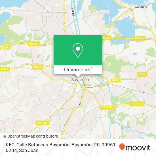 Mapa de KFC, Calle Betances Bayamón, Bayamón, PR, 00961 6204