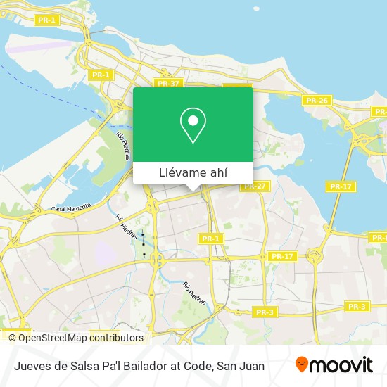 Mapa de Jueves de Salsa Pa'l Bailador at Code