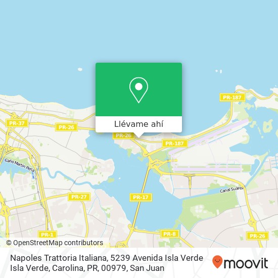 Mapa de Napoles Trattoria Italiana, 5239 Avenida Isla Verde Isla Verde, Carolina, PR, 00979