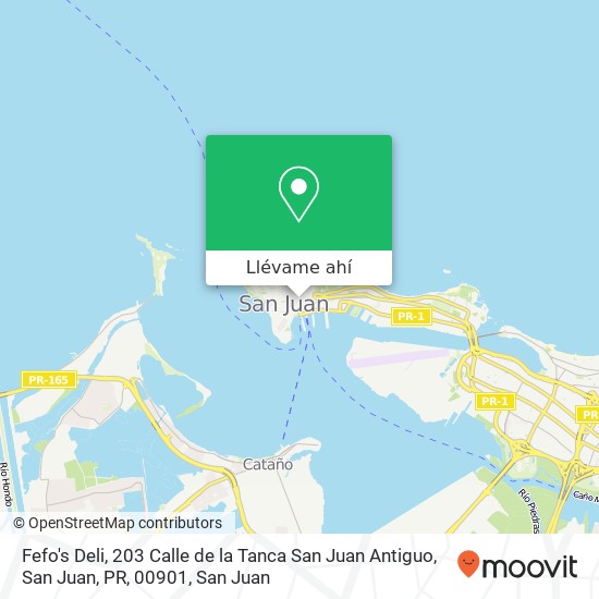 Mapa de Fefo's Deli, 203 Calle de la Tanca San Juan Antiguo, San Juan, PR, 00901