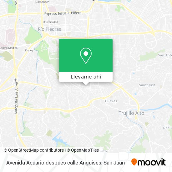 Mapa de Avenida Acuario despues calle Anguises