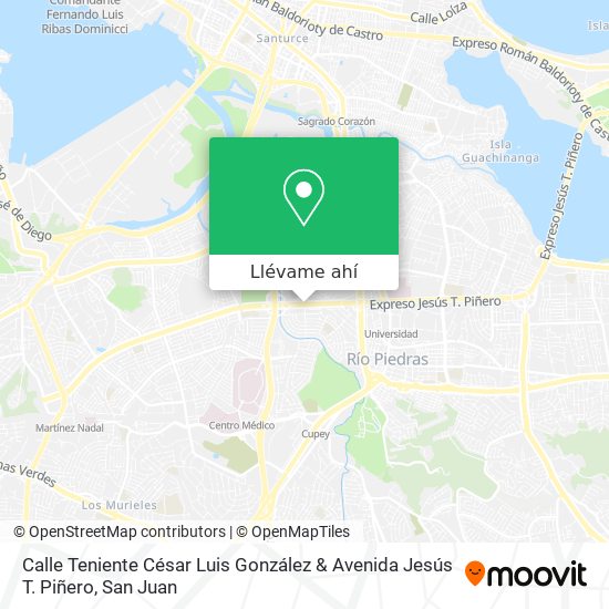 Mapa de Calle Teniente César Luis González & Avenida Jesús T. Piñero