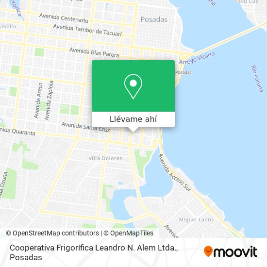 Mapa de Cooperativa Frigorífica Leandro N. Alem Ltda.
