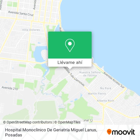 Mapa de Hospital Monoclínico De Geriatría Miguel Lanus
