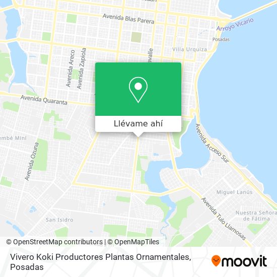 Mapa de Vivero Koki Productores Plantas Ornamentales