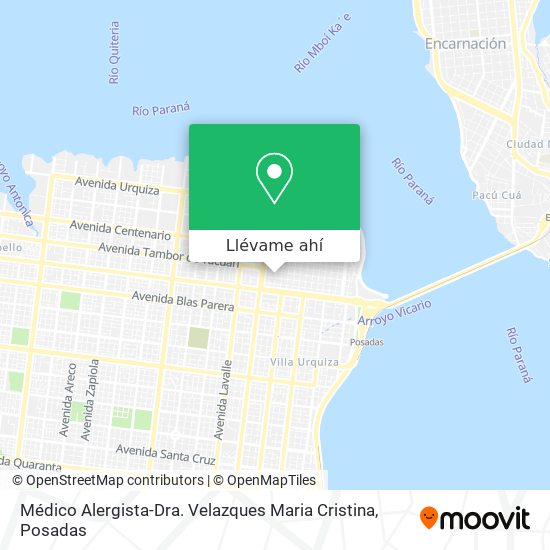 Mapa de Médico Alergista-Dra. Velazques Maria Cristina