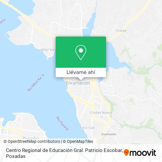 Mapa de Centro Regional de Educación Gral. Patricio Escobar