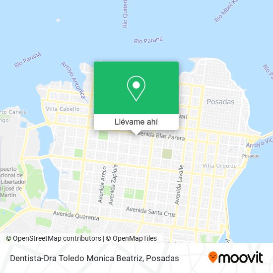 Mapa de Dentista-Dra Toledo Monica Beatriz
