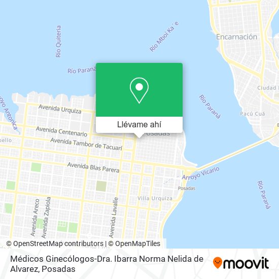 Mapa de Médicos Ginecólogos-Dra. Ibarra Norma Nelida de Alvarez