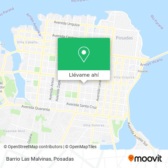 Mapa de Barrio Las Malvinas
