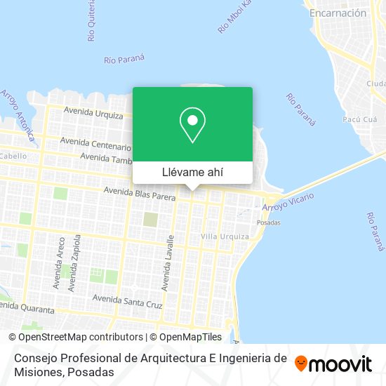 Mapa de Consejo Profesional de Arquitectura E Ingenieria de Misiones
