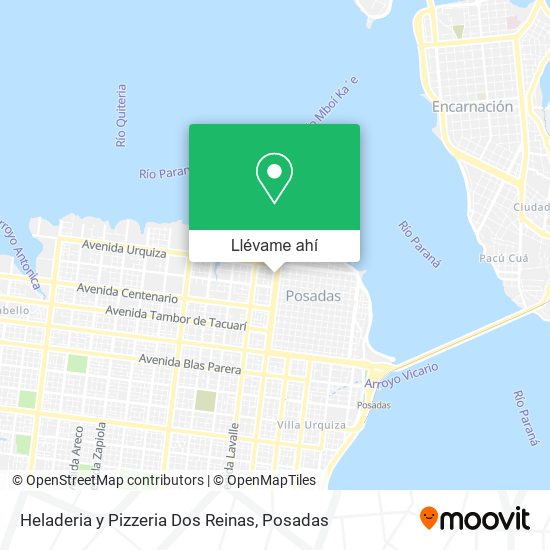 Mapa de Heladeria y Pizzeria Dos Reinas