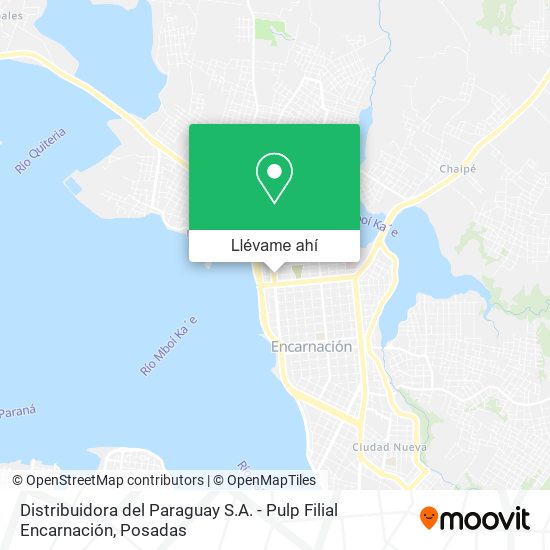 Mapa de Distribuidora del Paraguay S.A. - Pulp Filial Encarnación