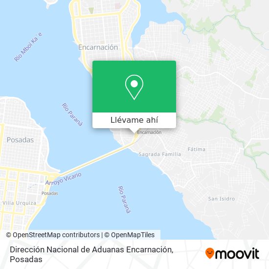 Mapa de Dirección Nacional de Aduanas Encarnación